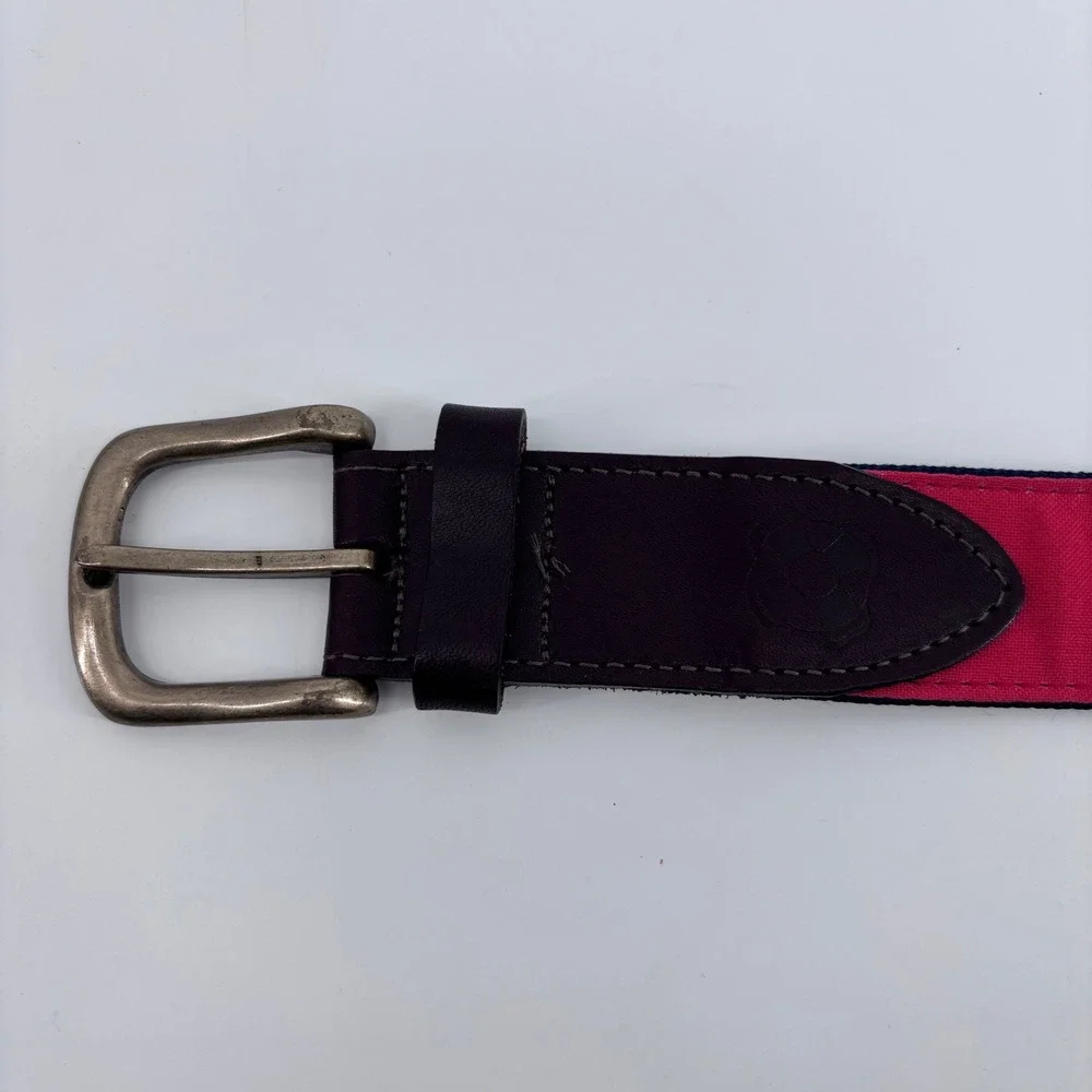 Castaway Nantucket Lacrosse Helmet Sticks Ribbon Belt Men 42 Red Navy USA Made